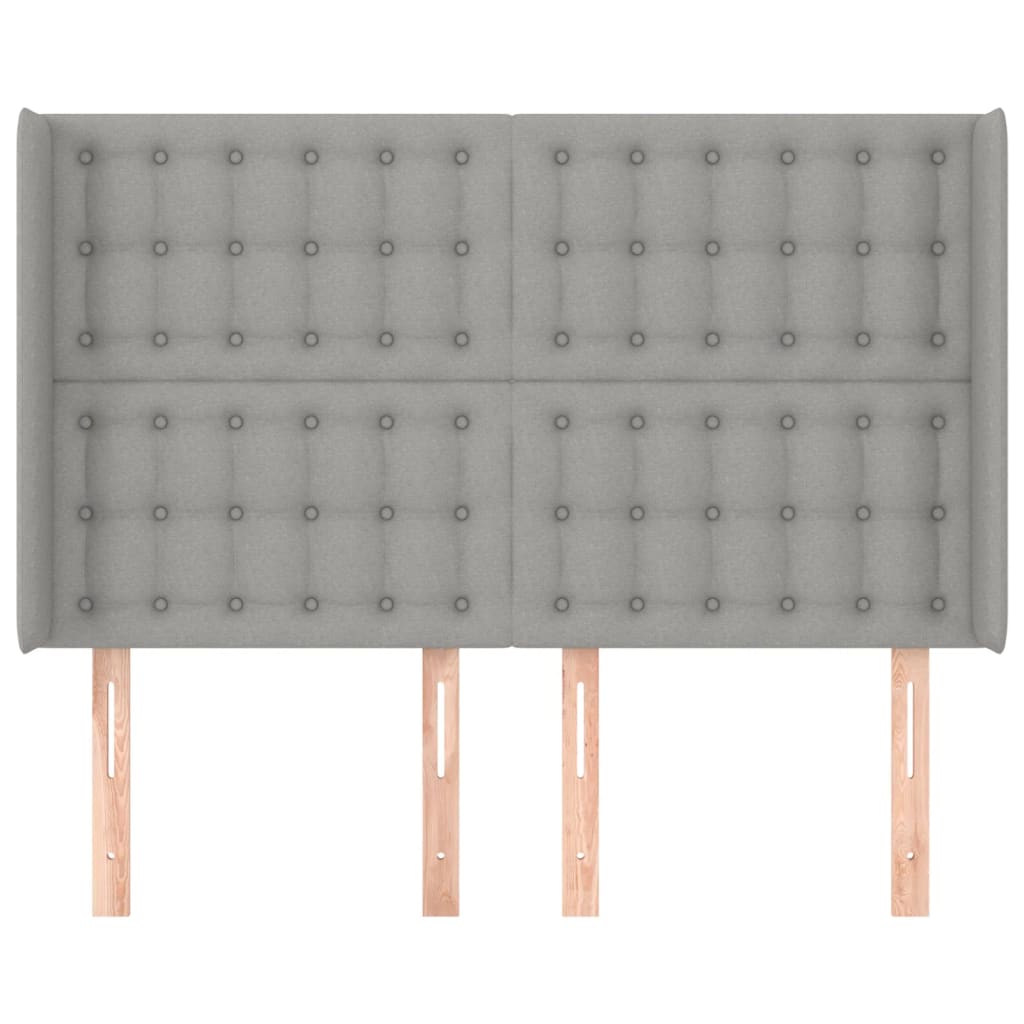 Tête de lit avec oreilles Gris clair 147x16x118/128 cm Tissu - XIOS