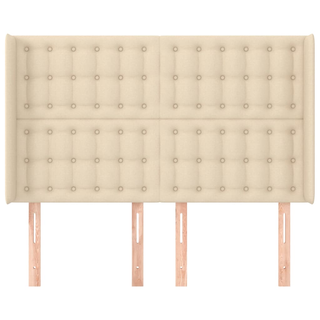 Tête de lit avec oreilles Crème 147x16x118/128 cm Tissu - XIOS