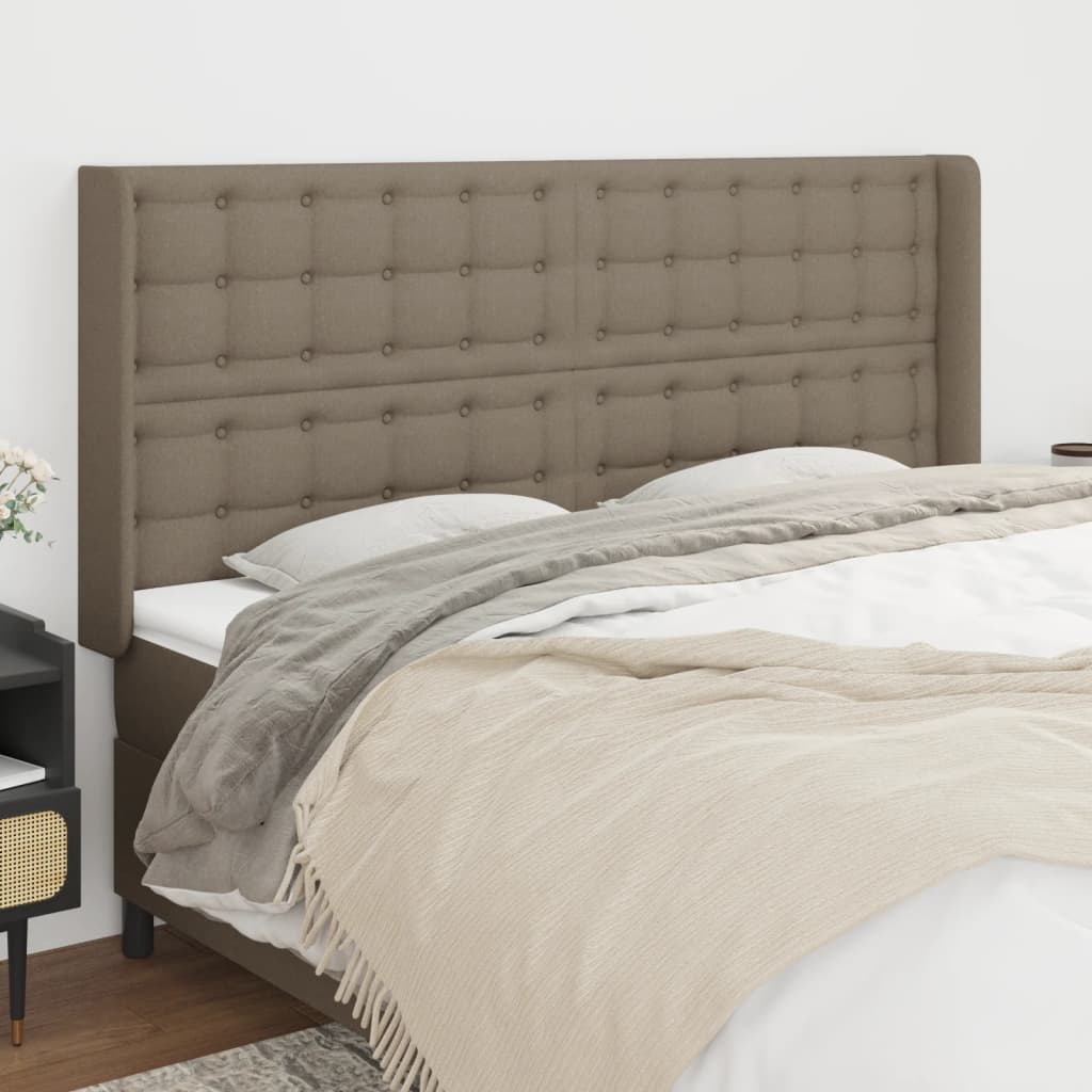 Tête de lit avec oreilles Taupe 183x16x118/128 cm Tissu - XIOS