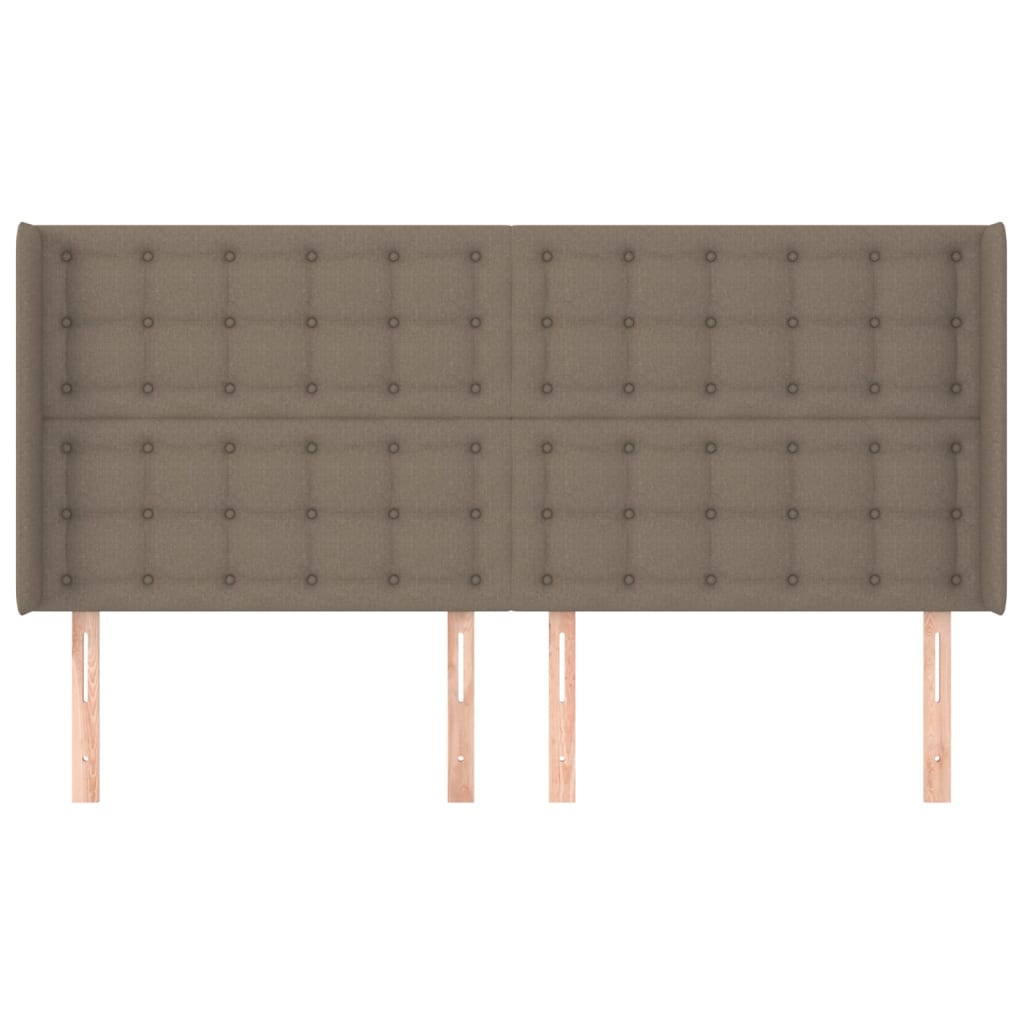 Tête de lit avec oreilles Taupe 203x16x118/128 cm Tissu - XIOS