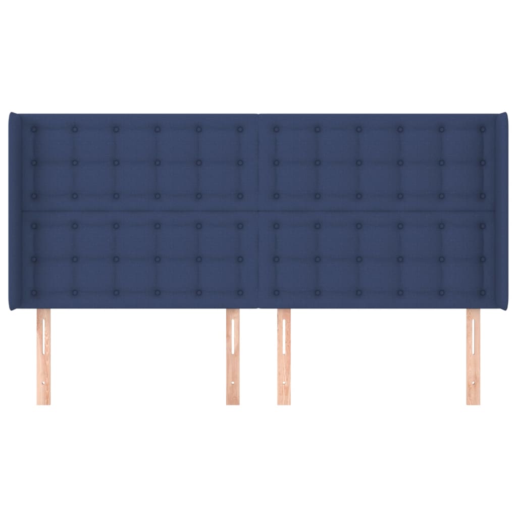 Tête de lit avec oreilles Bleu 203x16x118/128 cm Tissu - XIOS