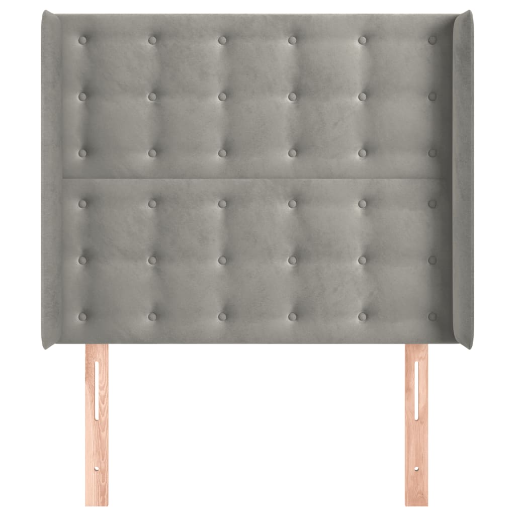 Tête de lit avec oreilles Gris clair 83x16x118/128 cm Velours - XIOS