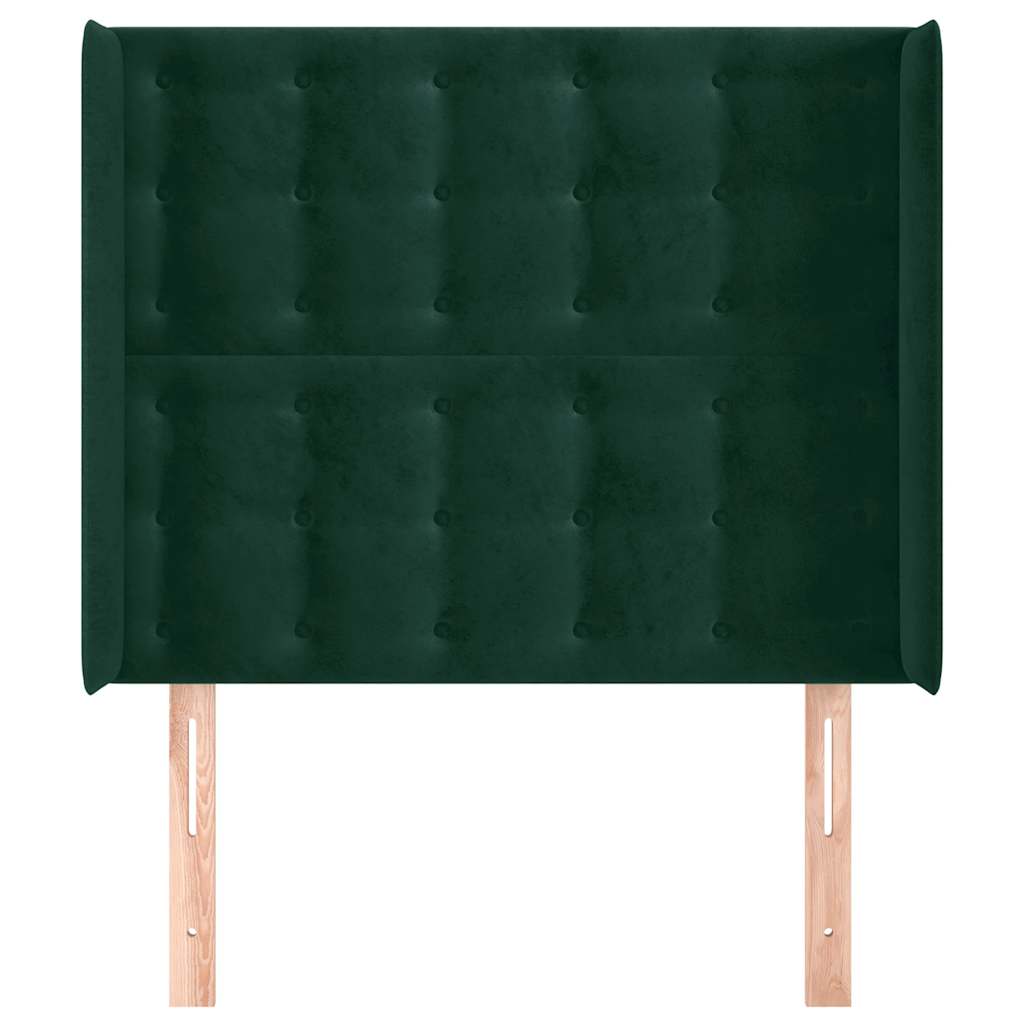 Tête de lit avec oreilles Vert foncé 83x16x118/128 cm Velours - XIOS