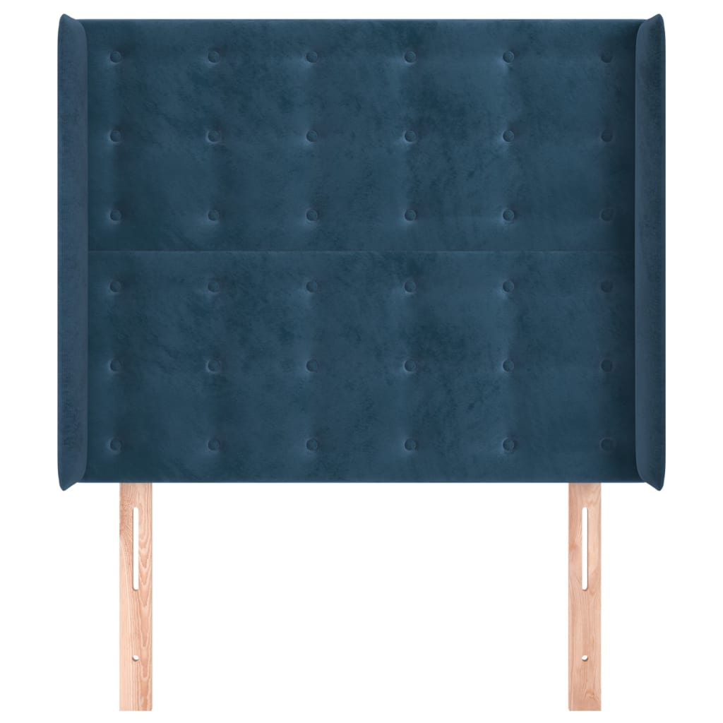 Tête de lit avec oreilles Bleu foncé 83x16x118/128 cm Velours - XIOS
