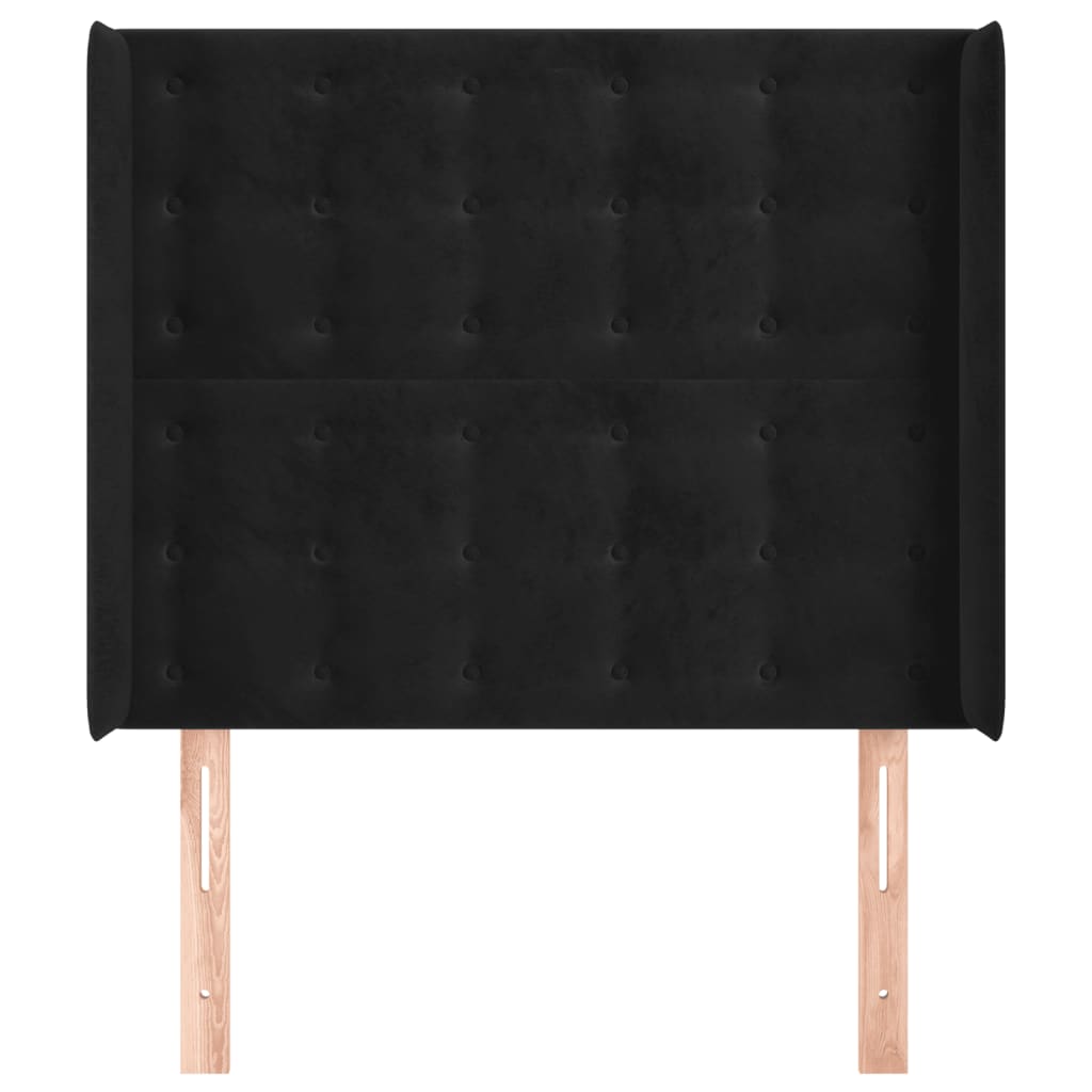 Tête de lit avec oreilles Noir 93x16x118/128 cm Velours - XIOS