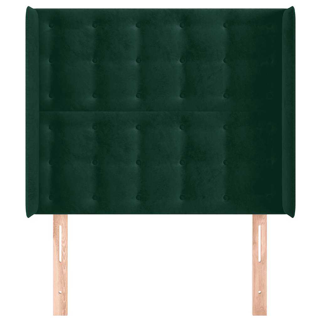 Tête de lit avec oreilles Vert foncé 93x16x118/128 cm Velours - XIOS