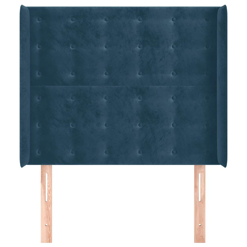Tête de lit avec oreilles Bleu foncé 93x16x118/128 cm Velours - XIOS