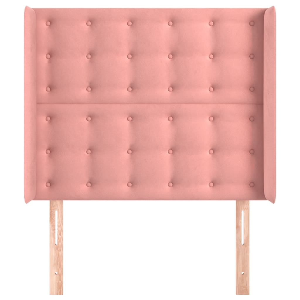 Tête de lit avec oreilles Rose 93x16x118/128 cm Velours - XIOS