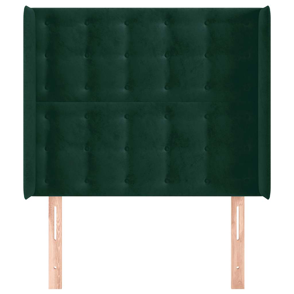 Tête de lit avec oreilles Vert foncé 103x16x118/128 cm Velours - XIOS