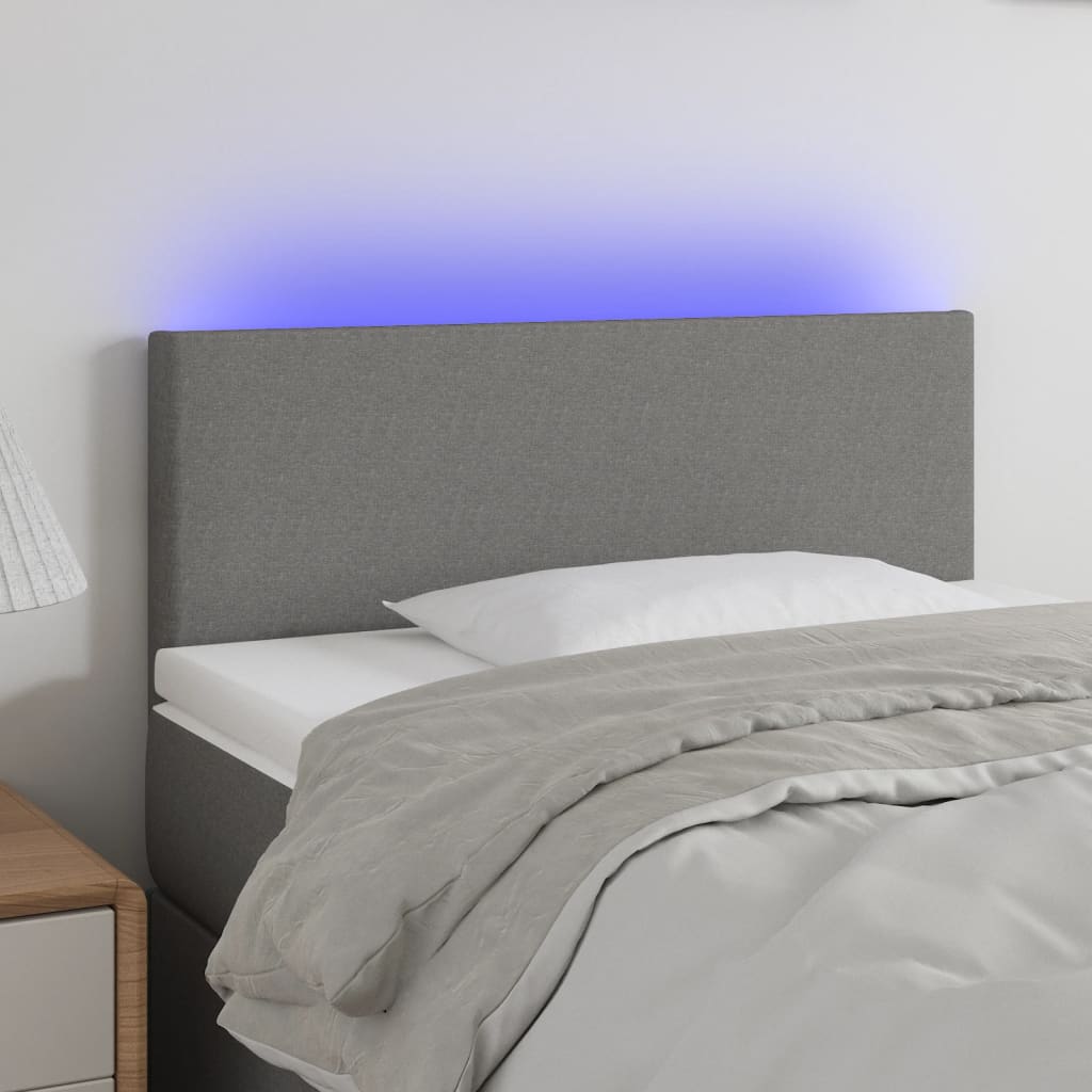 Tête de lit à LED Gris foncé 80x5x78/88 cm Tissu - XIOS