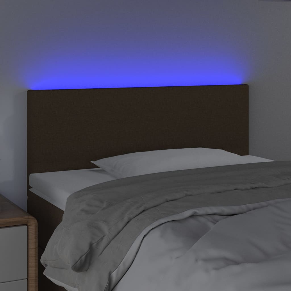 Tête de lit à LED Marron Foncé 100x5x78/88 cm Tissu - XIOS