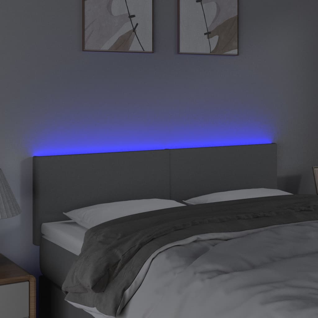 Tête de lit à LED Gris clair 144x5x78/88 cm Tissu - XIOS