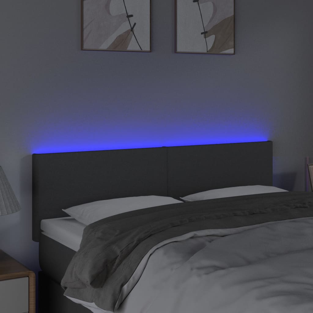 Tête de lit à LED Gris foncé 144x5x78/88 cm Tissu - XIOS