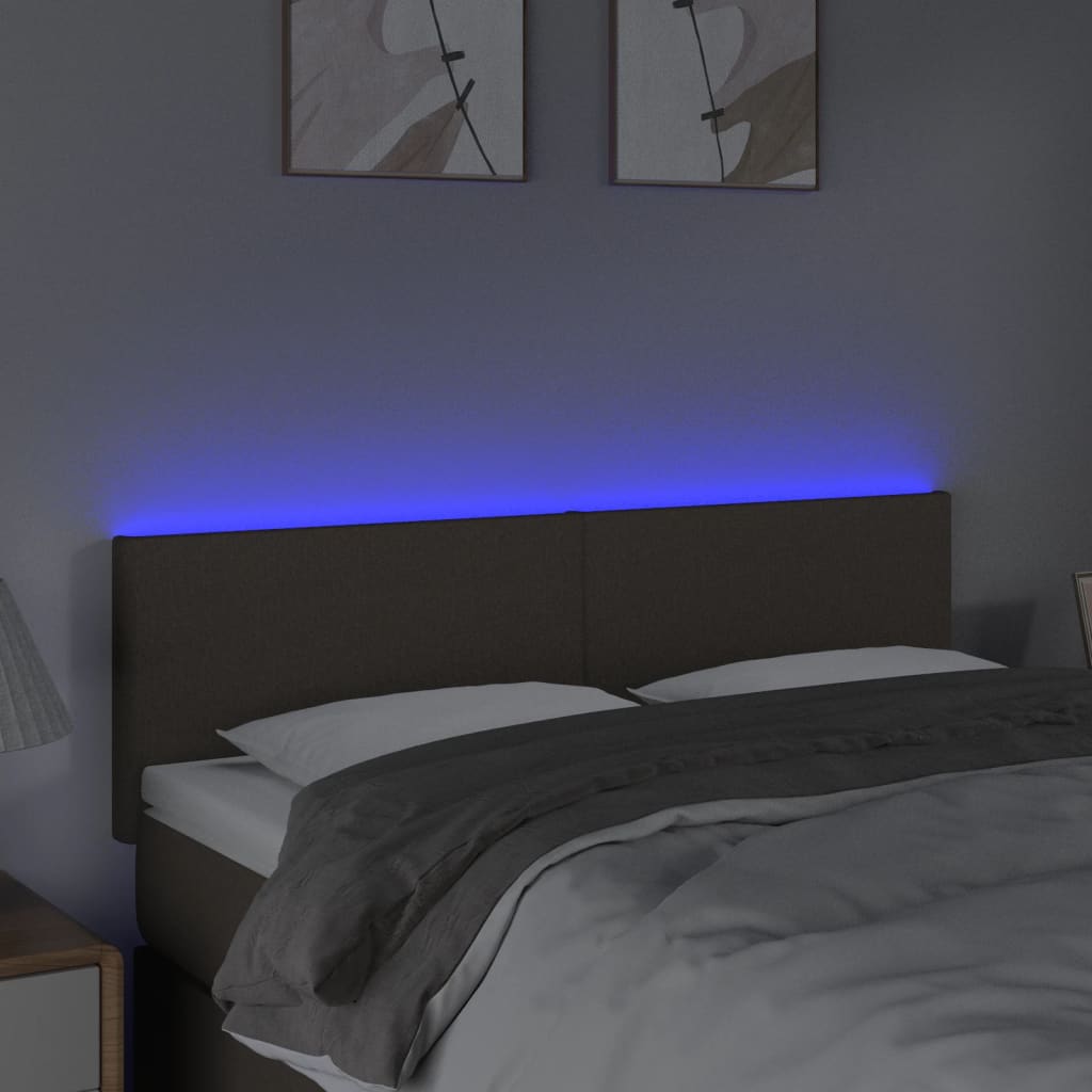 Tête de lit à LED Taupe 144x5x78/88 cm Tissu - XIOS