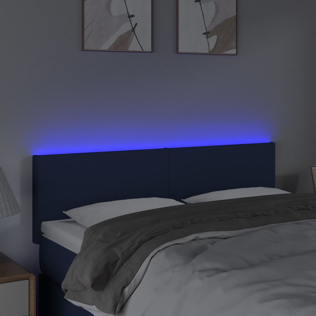 Tête de lit à LED Bleu 144x5x78/88 cm Tissu - XIOS