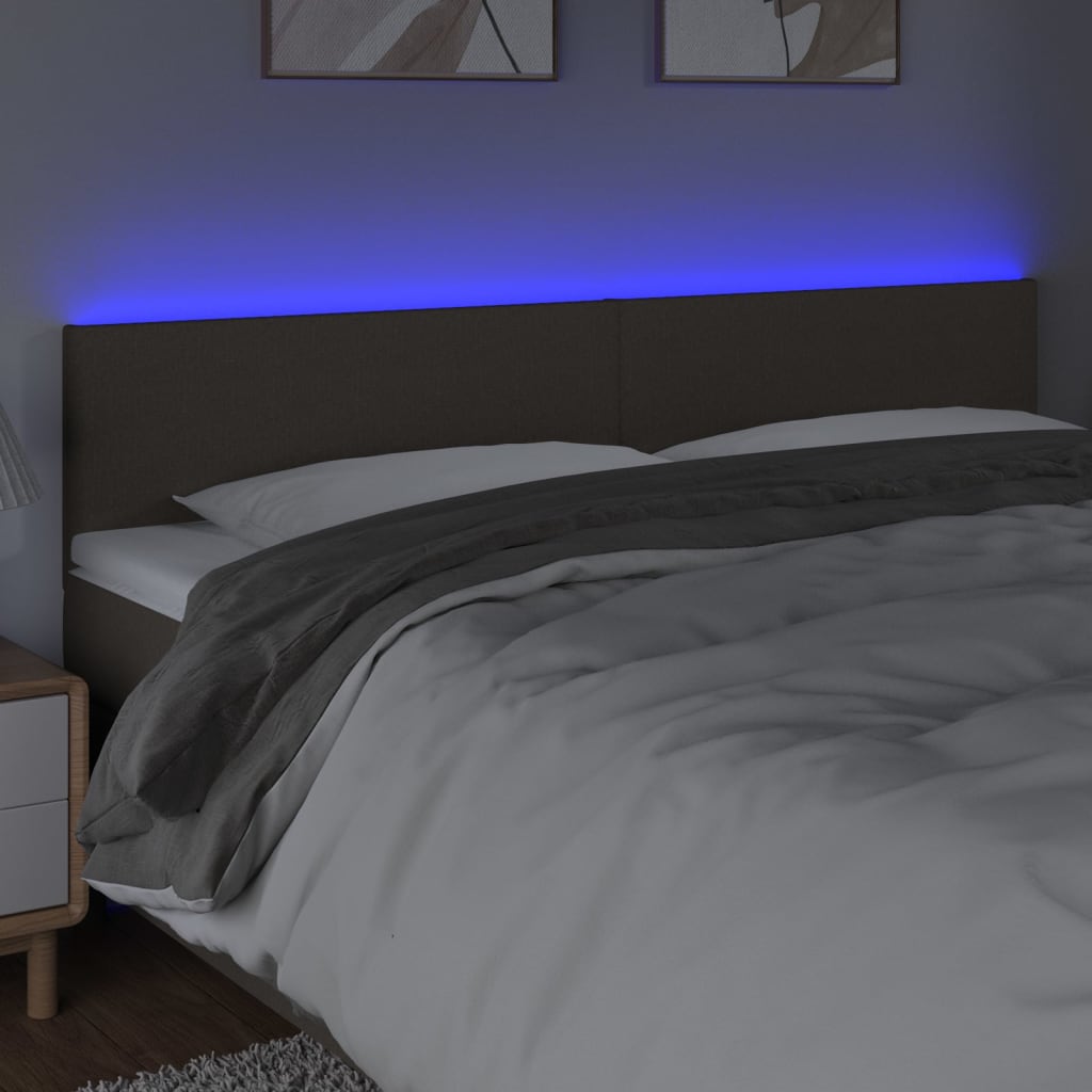 Tête de lit à LED Taupe 160x5x78/88 cm Tissu Têtes et pieds de lit vidaXL   