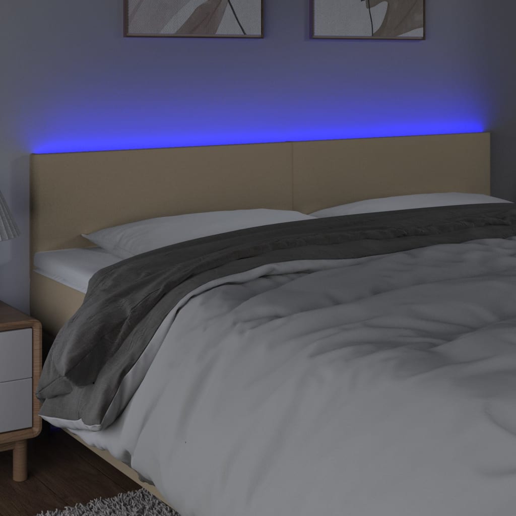 Tête de lit à LED Crème 160x5x78/88 cm Tissu - XIOS