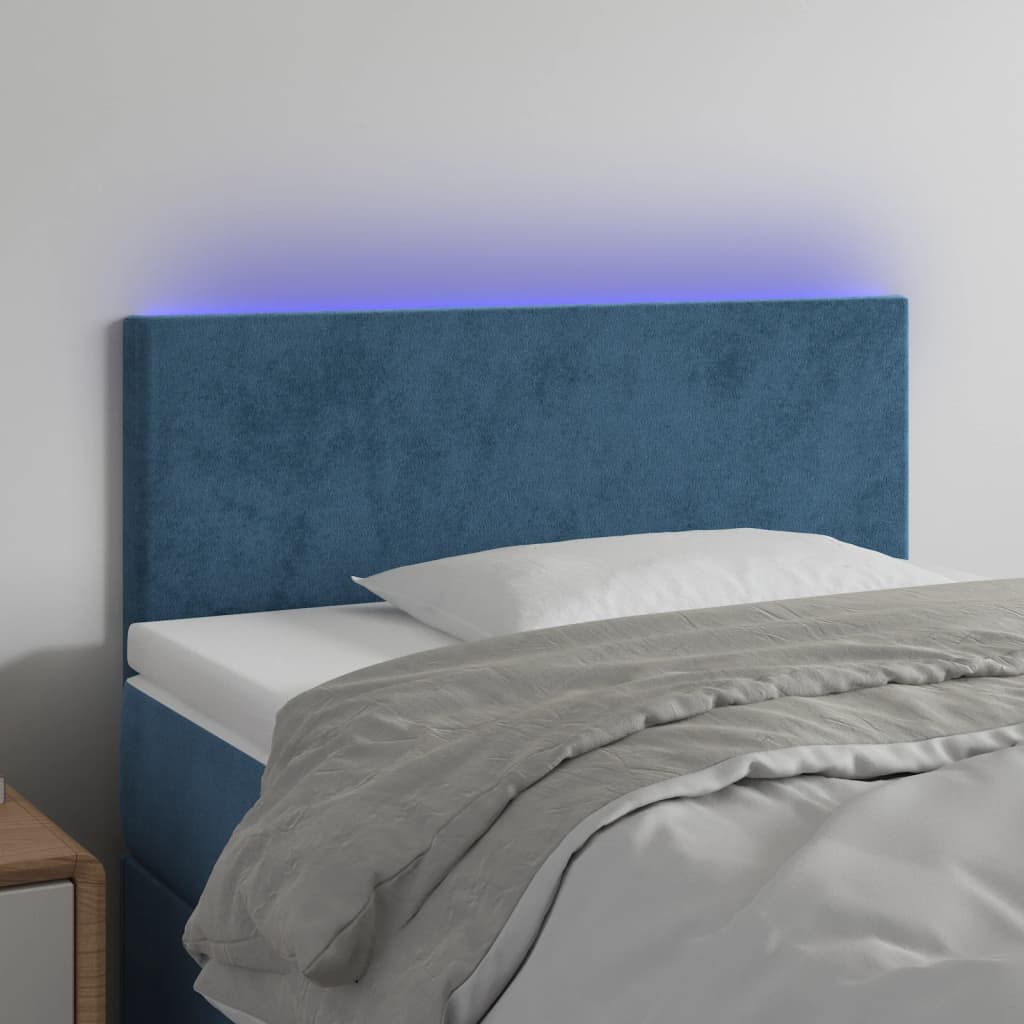 Tête de lit à LED Bleu foncé 80x5x78/88 cm Velours - XIOS