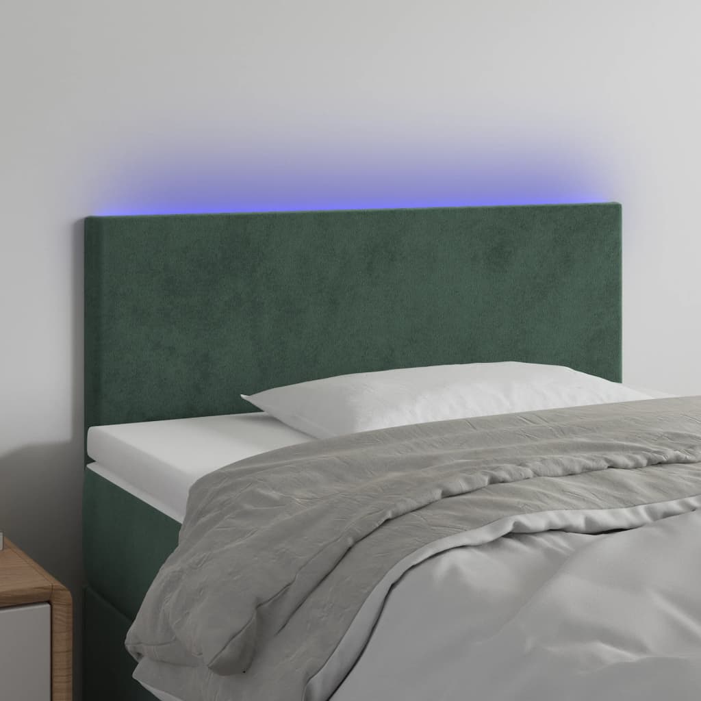 Tête de lit à LED Vert foncé 90x5x78/88 cm Velours - XIOS