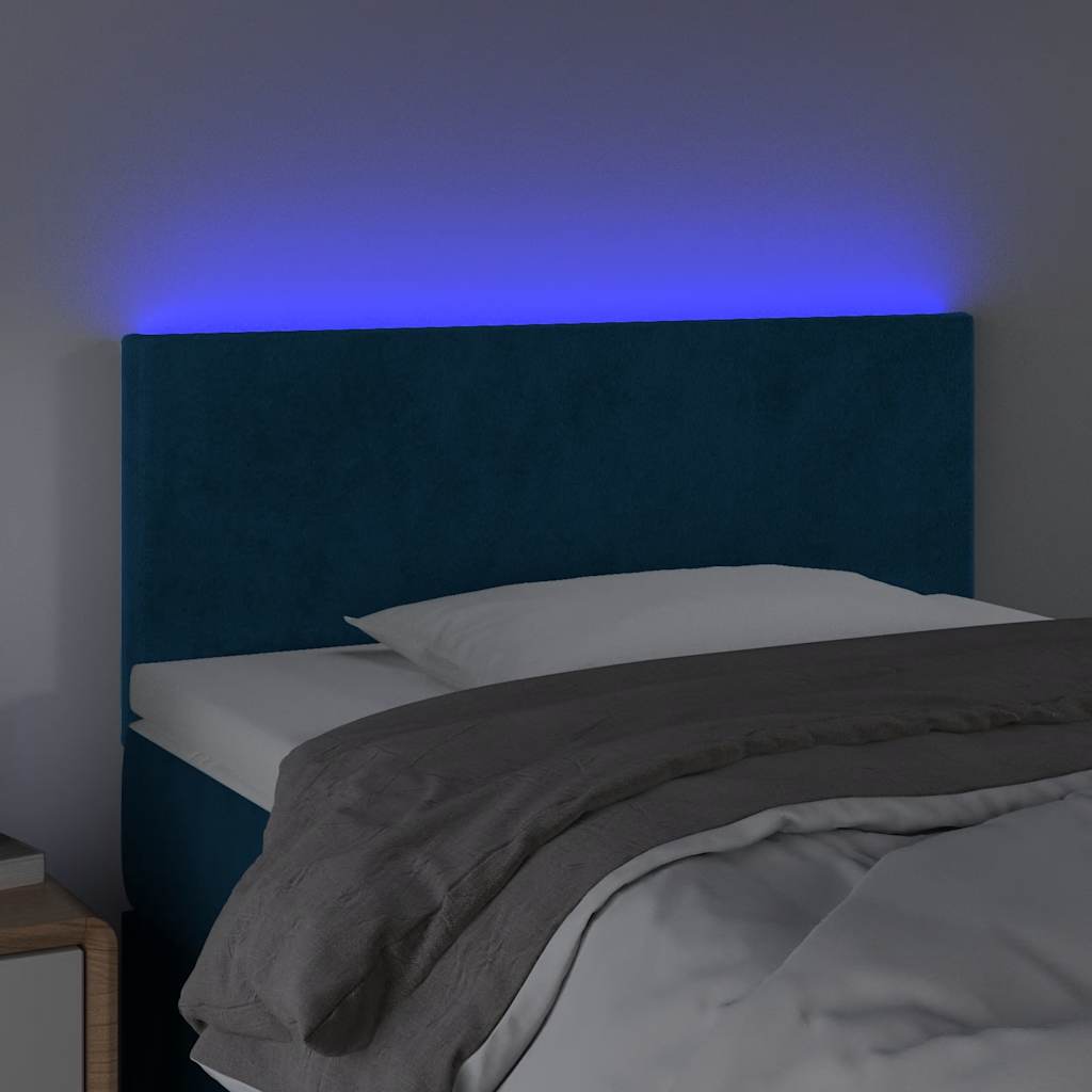 Tête de lit à LED Bleu foncé 90x5x78/88 cm Velours - XIOS