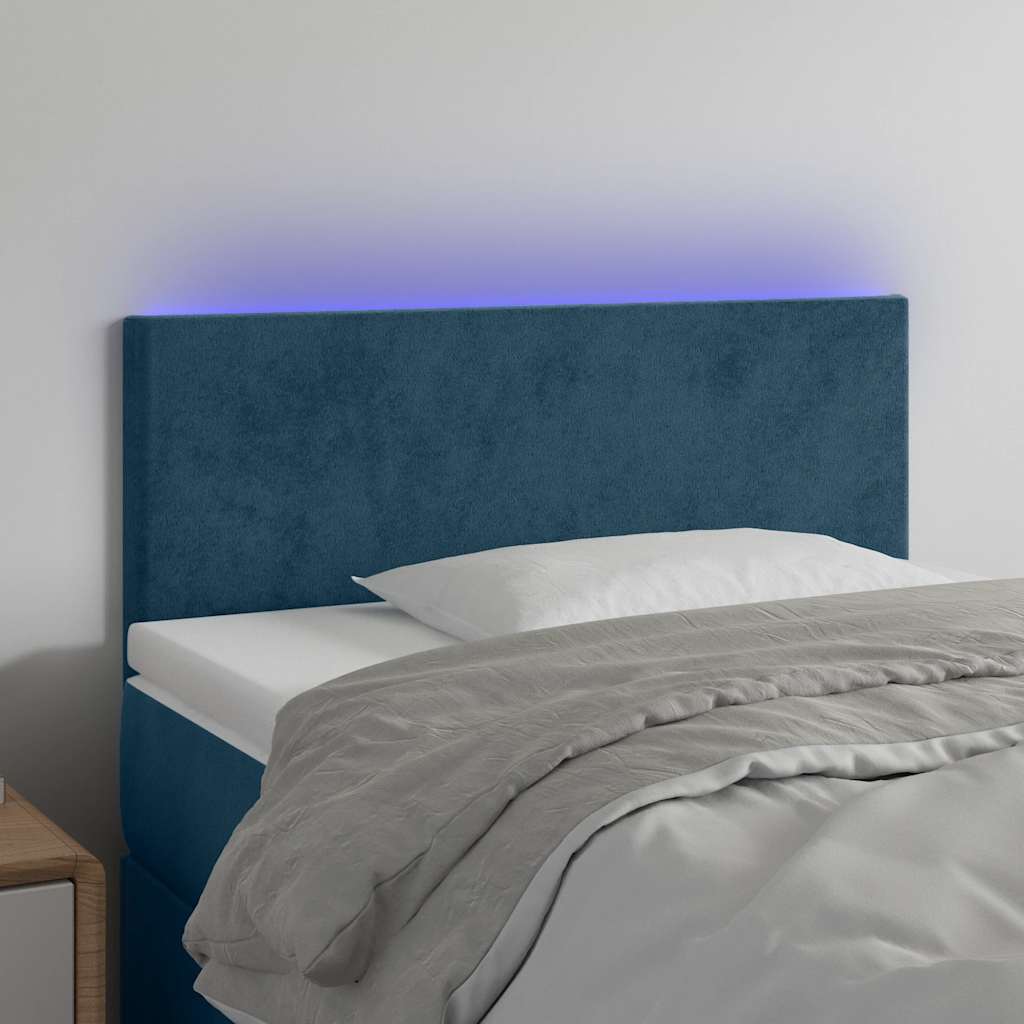 Tête de lit à LED Bleu foncé 90x5x78/88 cm Velours - XIOS