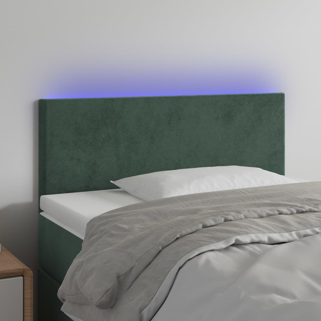 Tête de lit à LED Vert foncé 100x5x78/88 cm Velours - XIOS