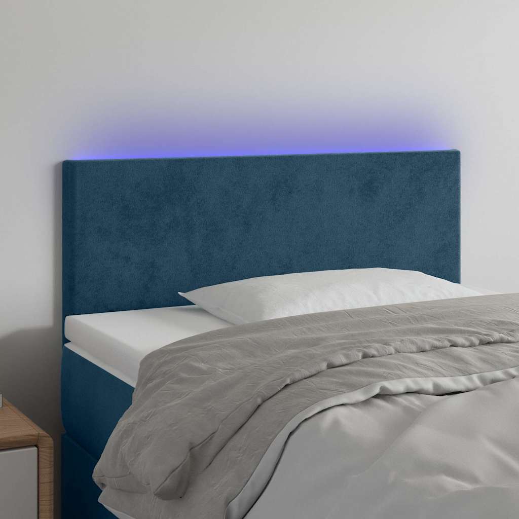 Tête de lit à LED Bleu foncé 100x5x78/88 cm Velours - XIOS