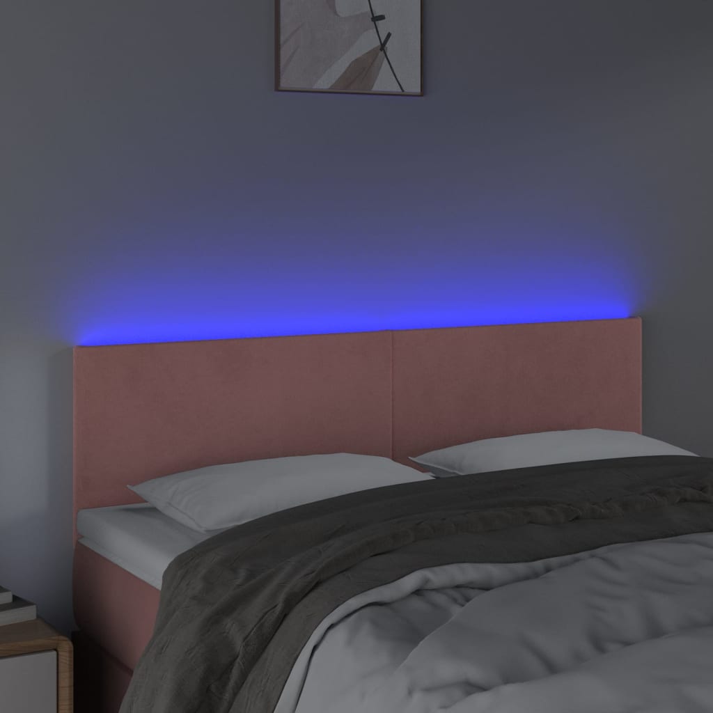 Tête de lit à LED Rose 144x5x78/88 cm Velours - XIOS