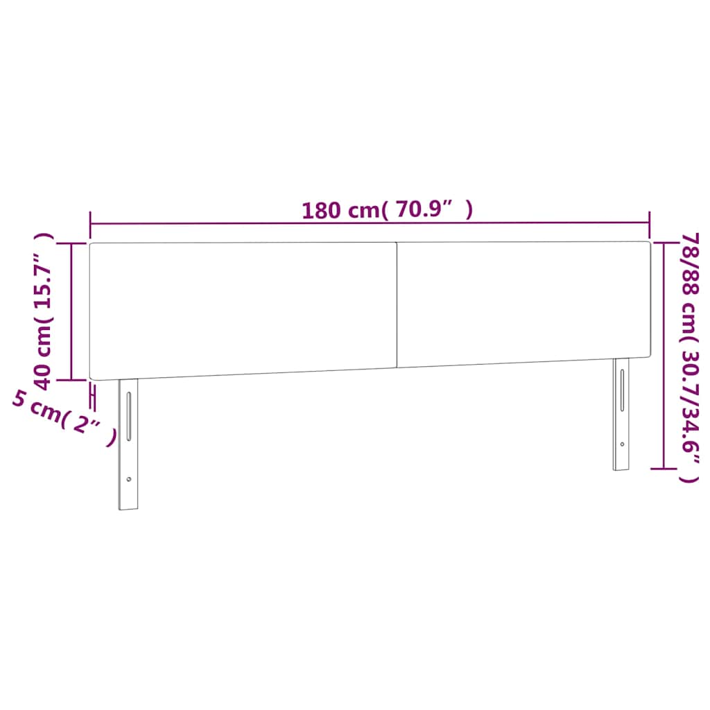 Tête de lit à LED Vert foncé 180x5x78/88 cm Velours - XIOS