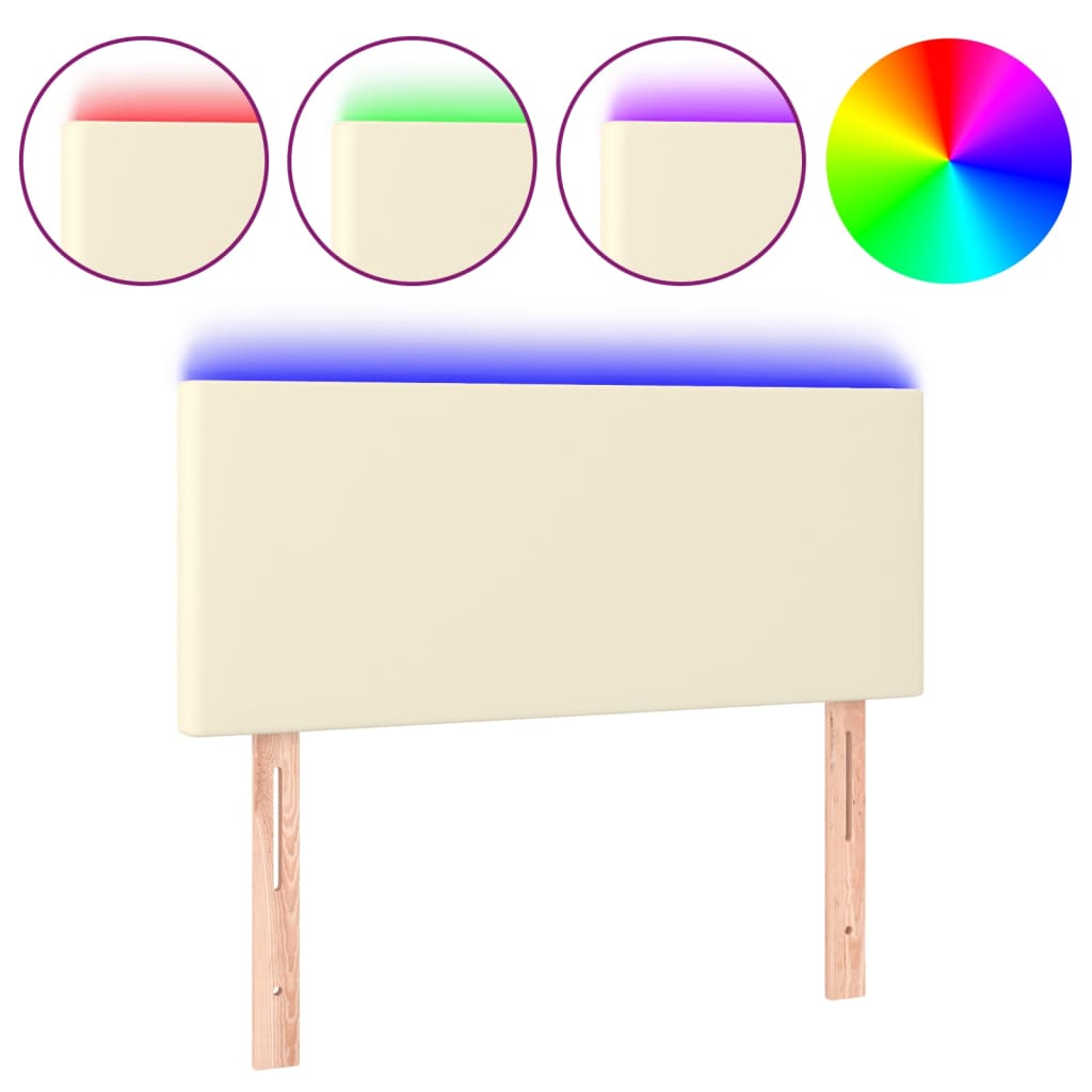 Tête de lit à LED Crème 80x5x78/88 cm Similicuir - XIOS