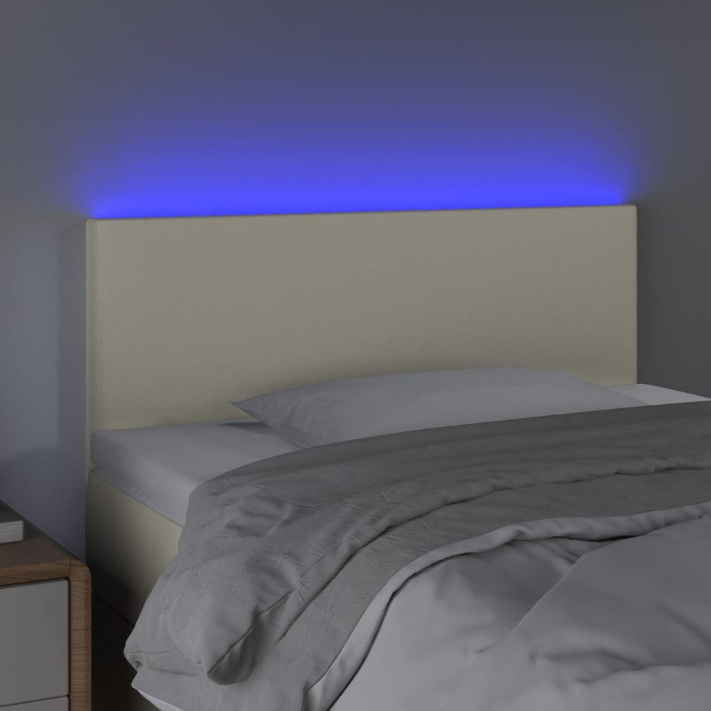 Tête de lit à LED Crème 80x5x78/88 cm Similicuir - XIOS