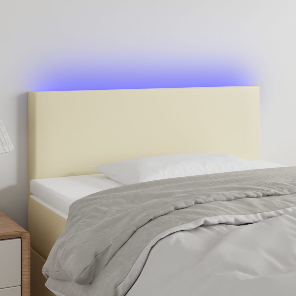Tête de lit à LED Crème 80x5x78/88 cm Similicuir - XIOS