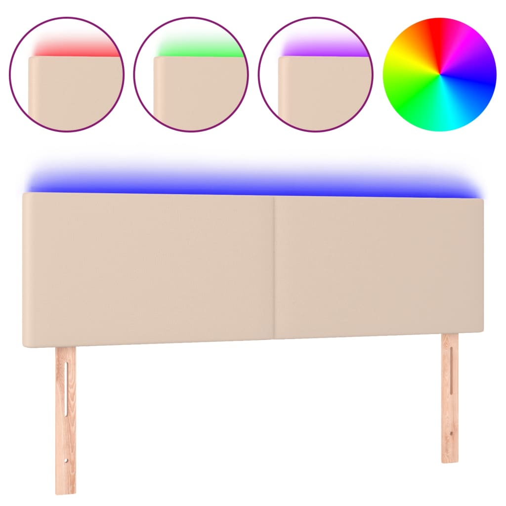 Tête de lit à LED Cappuccino 144x5x78/88 cm Similicuir - XIOS