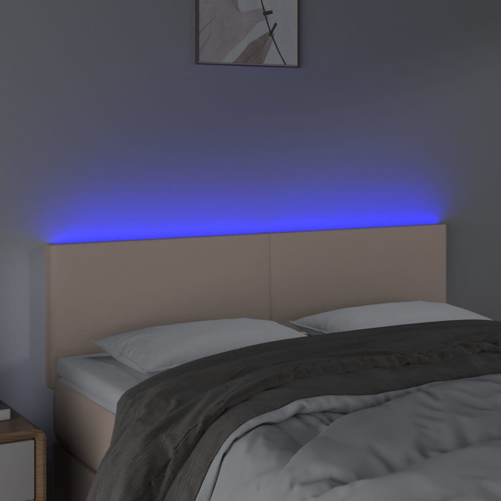 Tête de lit à LED Cappuccino 144x5x78/88 cm Similicuir - XIOS