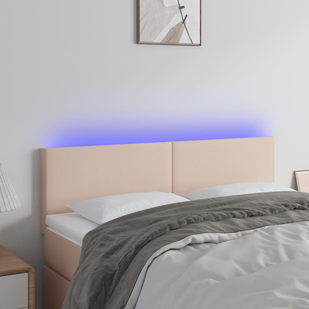 Tête de lit à LED Cappuccino 144x5x78/88 cm Similicuir - XIOS