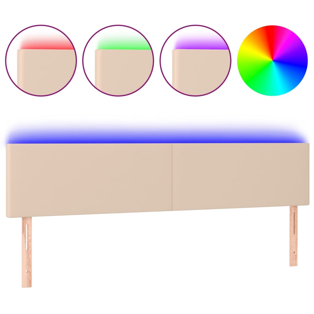 Tête de lit à LED Cappuccino 200x5x78/88 cm Similicuir - XIOS