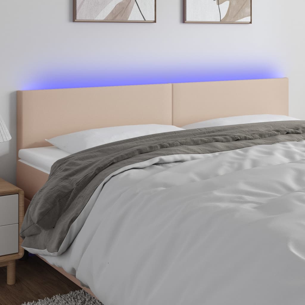 Tête de lit à LED Cappuccino 200x5x78/88 cm Similicuir - XIOS