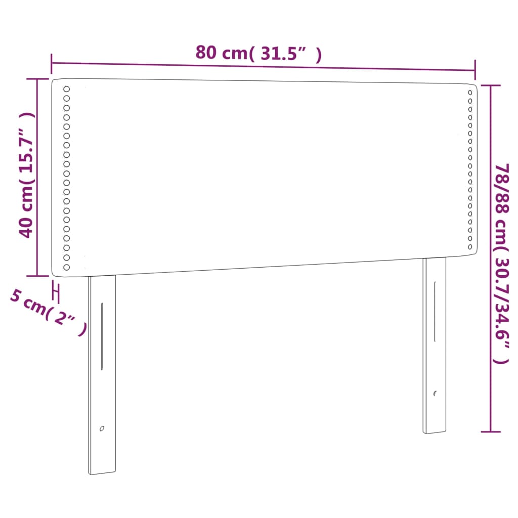 Tête de lit à LED Noir 80x5x78/88 cm Tissu - XIOS