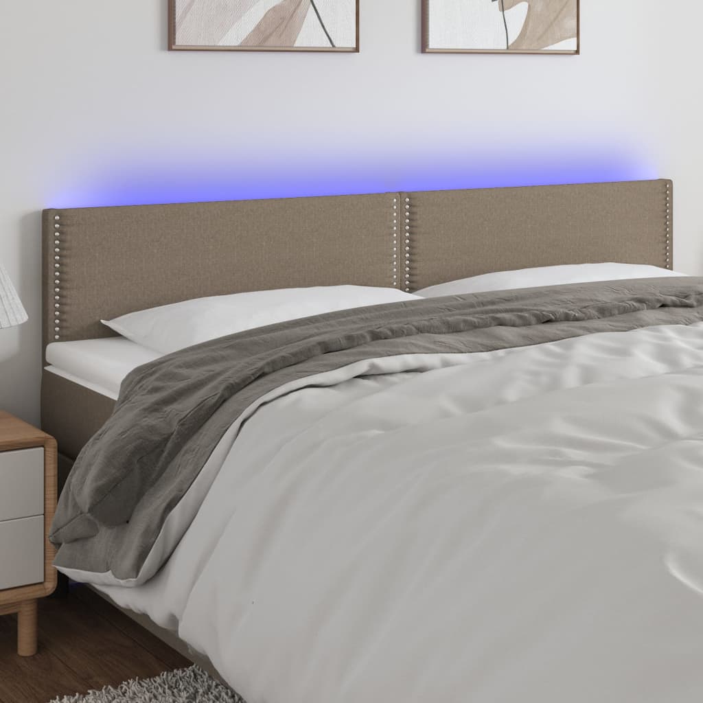 Tête de lit à LED Taupe 200x5x78/88 cm Tissu - XIOS