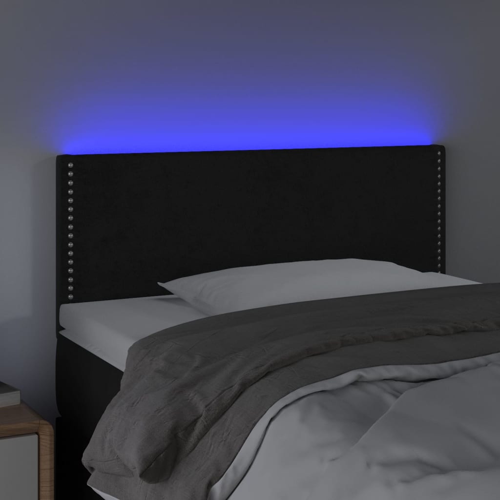 Tête de lit à LED Noir 100x5x78/88 cm Velours - XIOS
