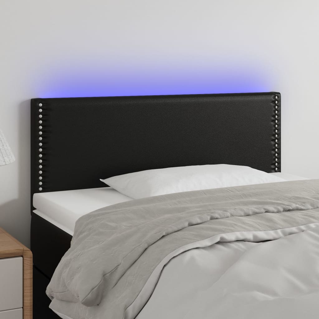 Tête de lit à LED Noir 90x5x78/88 cm Similicuir - XIOS