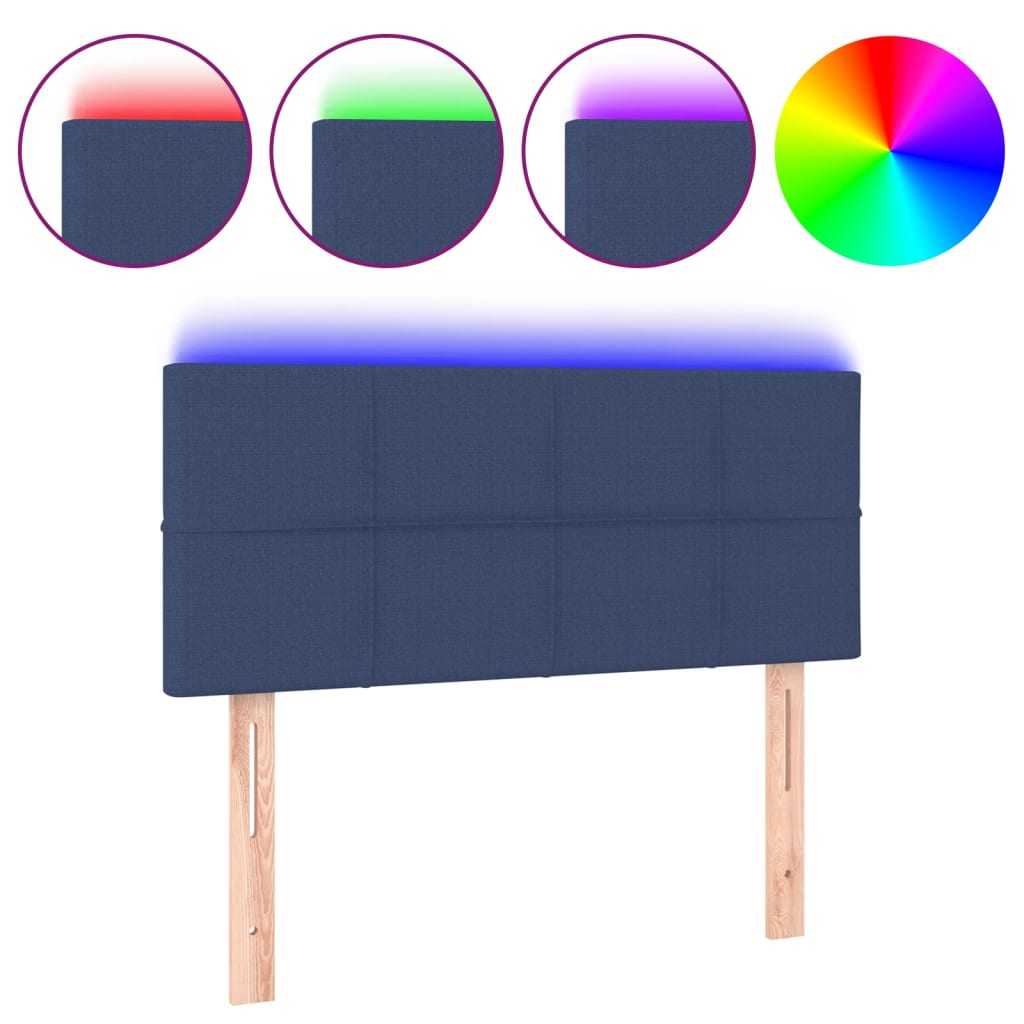 Tête de lit à LED Bleu 90x5x78/88 cm Tissu - XIOS