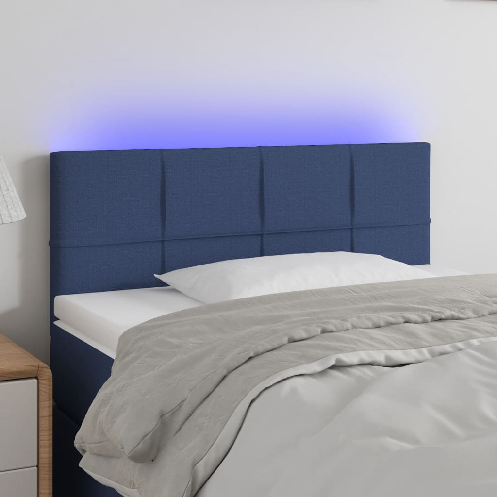 Tête de lit à LED Bleu 90x5x78/88 cm Tissu - XIOS