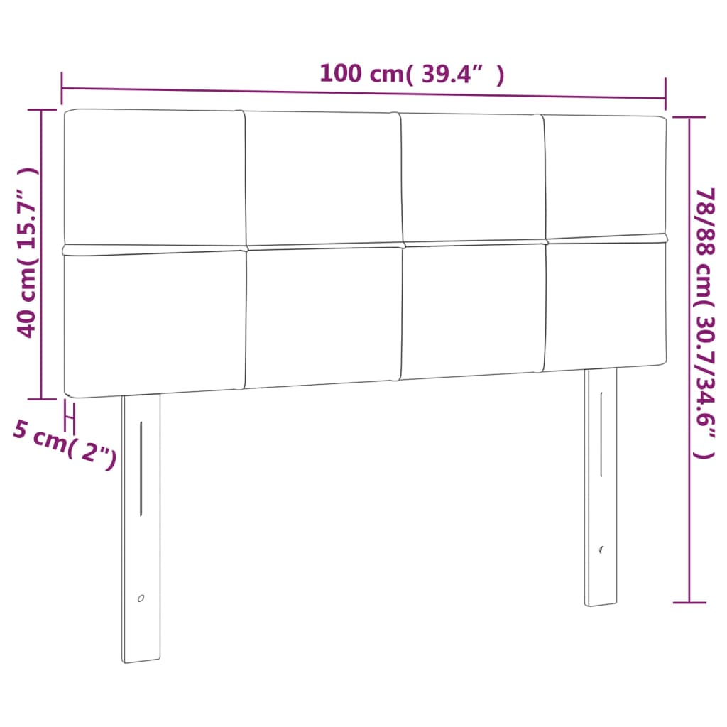 Tête de lit à LED Gris foncé 100x5x78/88 cm Tissu - XIOS