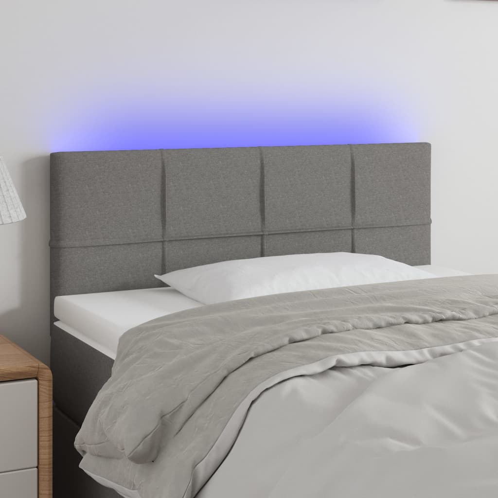 Tête de lit à LED Gris foncé 100x5x78/88 cm Tissu - XIOS