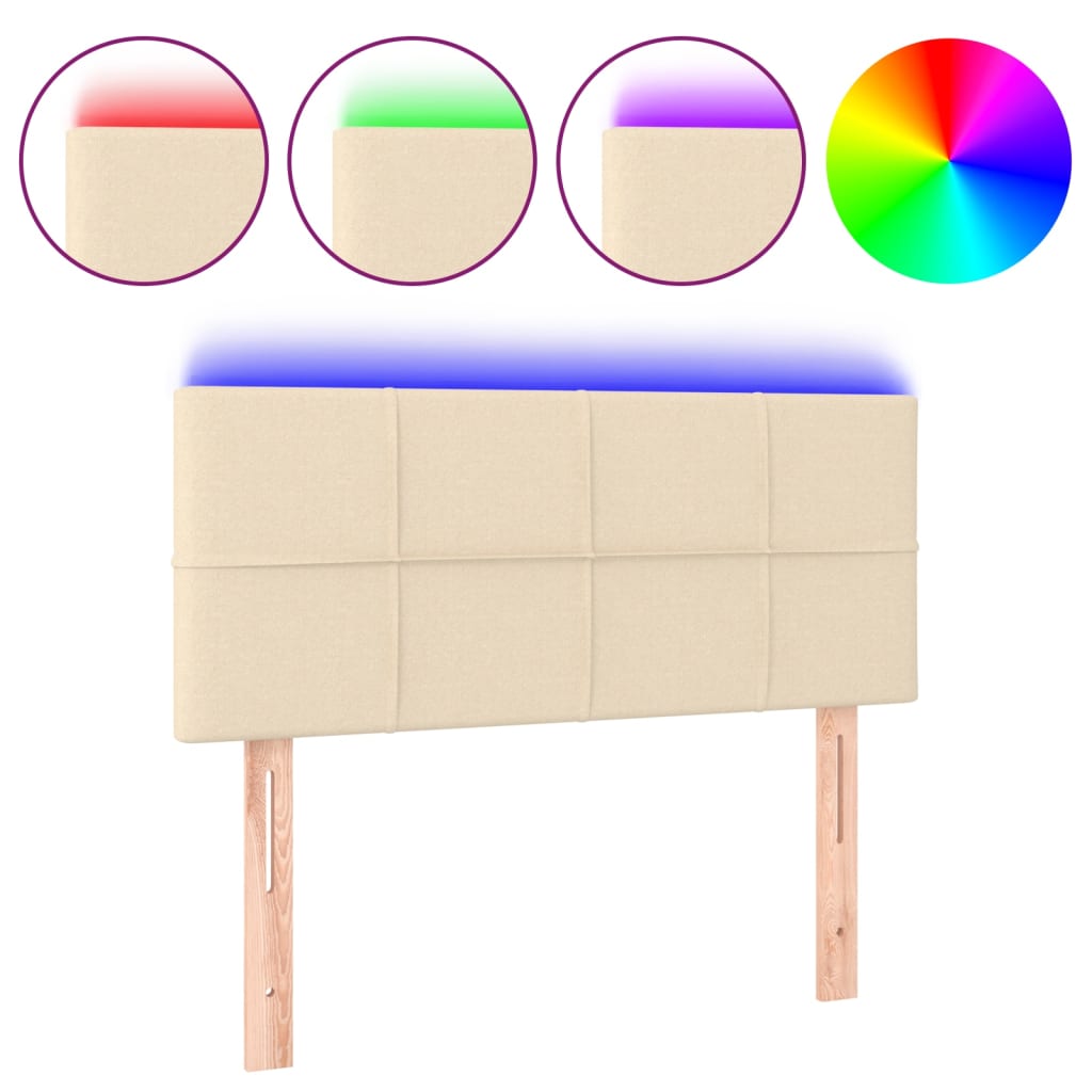 Tête de lit à LED Crème 100x5x78/88 cm Tissu - XIOS