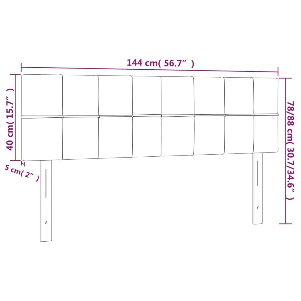Tête de lit à LED Gris clair 144x5x78/88 cm Tissu - XIOS