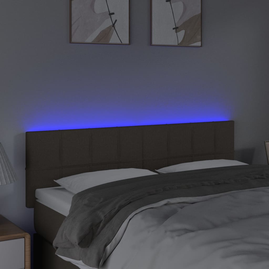 Tête de lit à LED Taupe 144x5x78/88 cm Tissu - XIOS