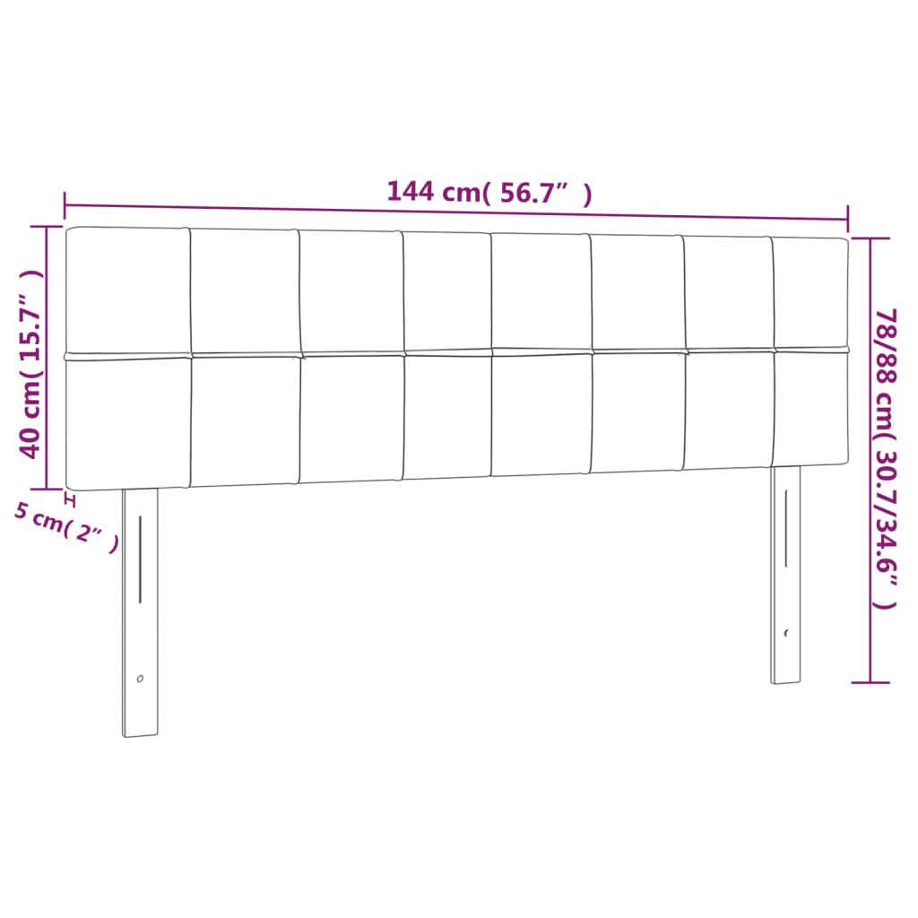 Tête de lit à LED Taupe 144x5x78/88 cm Tissu - XIOS