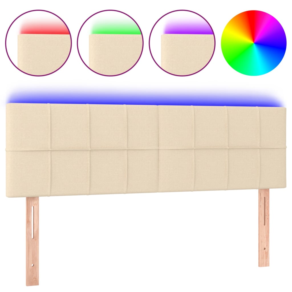 Tête de lit à LED Crème 144x5x78/88 cm Tissu - XIOS